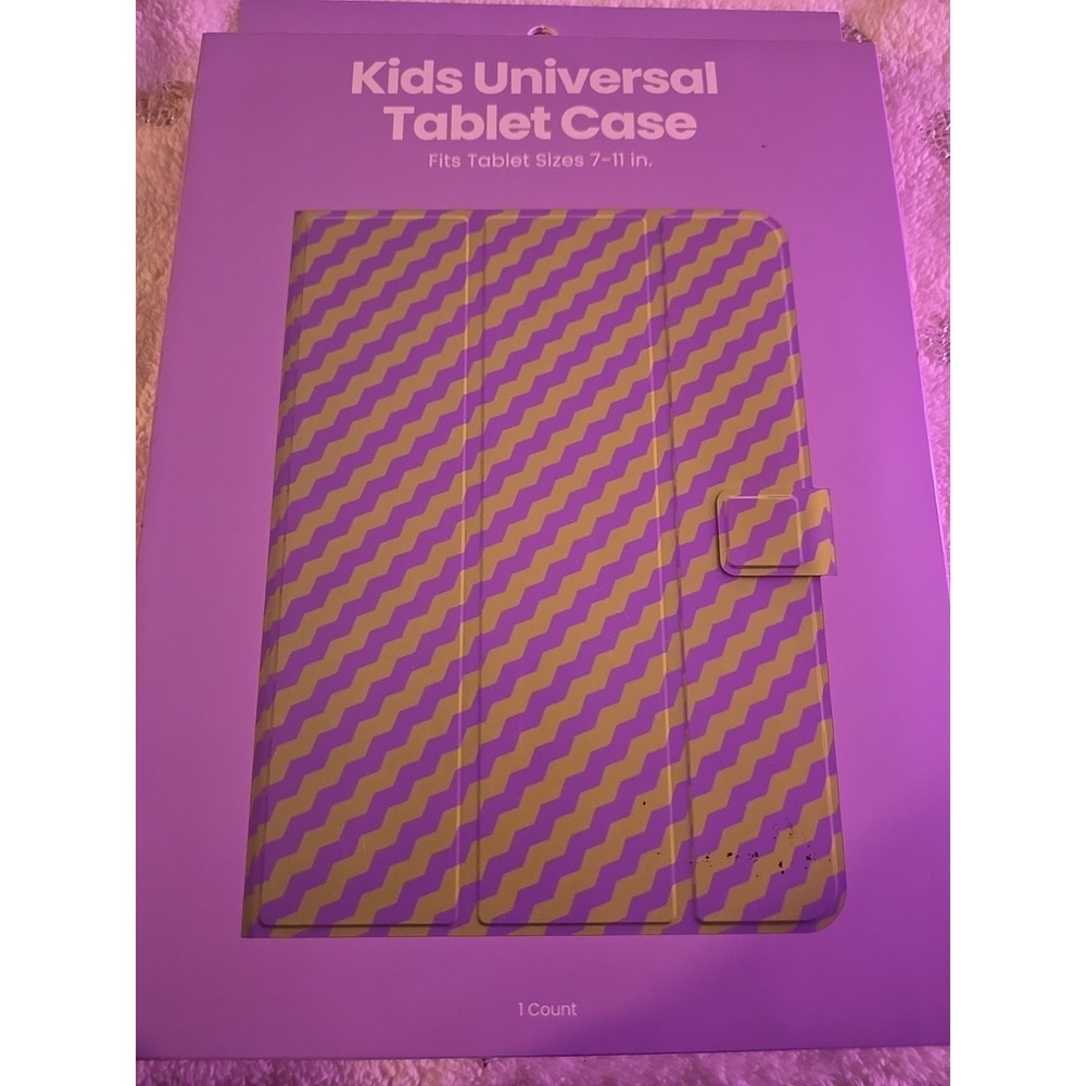 GEMS Kids Zig Zag Universal Tablet Case Purple Green Fits up to 11"